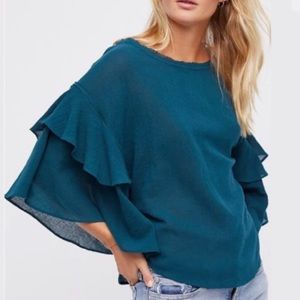Free People Cool Cat Ruffle Top